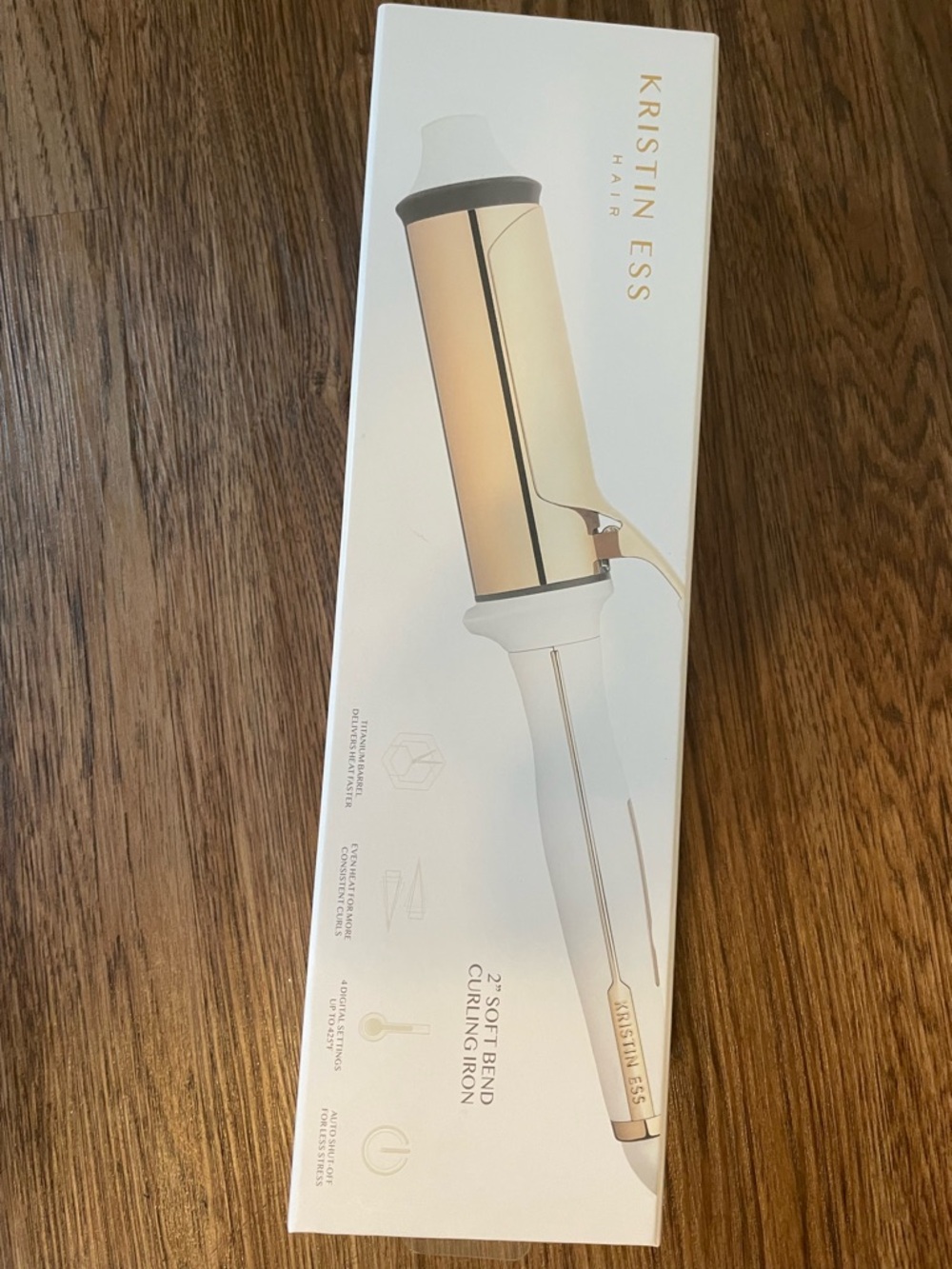 NWT Kristin Ess 2" Soft Bend Curling Iron - White & Gold
